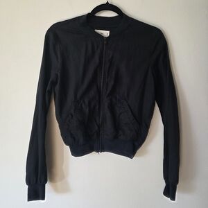 TNA Jet Black Bomber Jacket